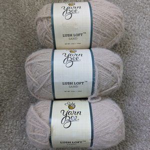 New Yarn Bee Lush Loft yarn - bundle of 3, sand color